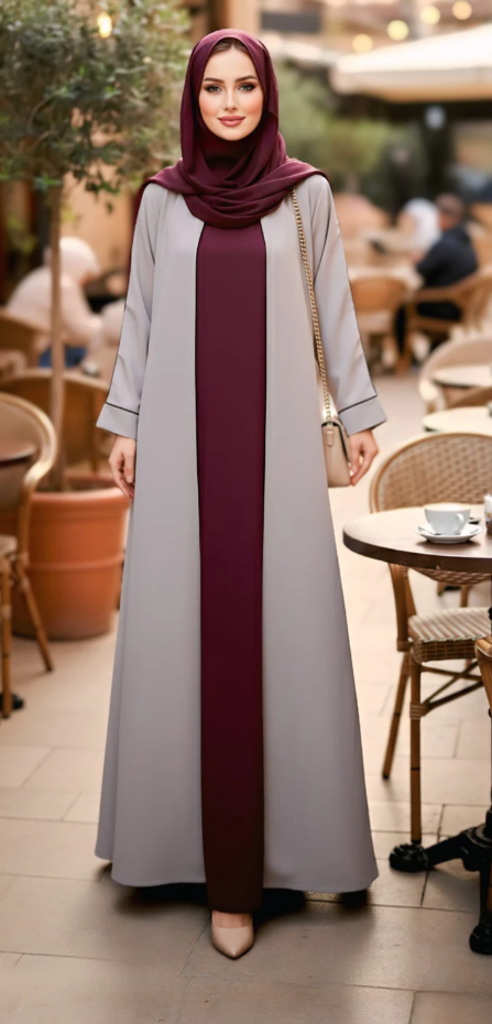 Plum Flow Abaya