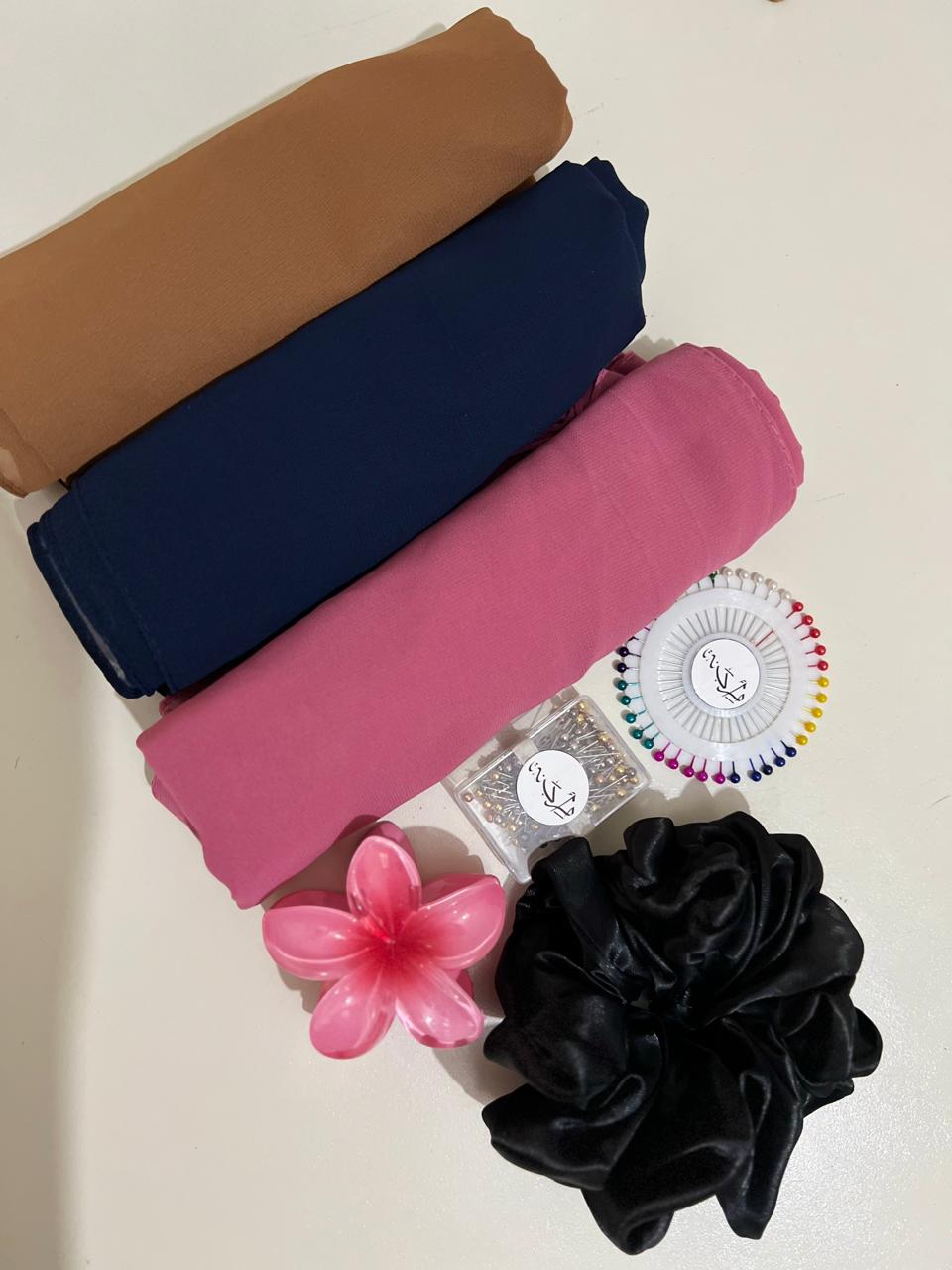 Hijab Essentials Gift Set – 1 Premium Chiffon Hijab with Accessories