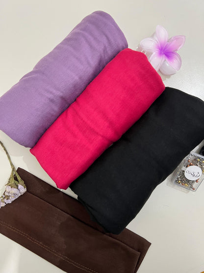 Jersey Hijab Styling Set – 3 Hijabs + Satin Scrunchie + Pins Wheel + Flower Hair Clip + Hijab Cap