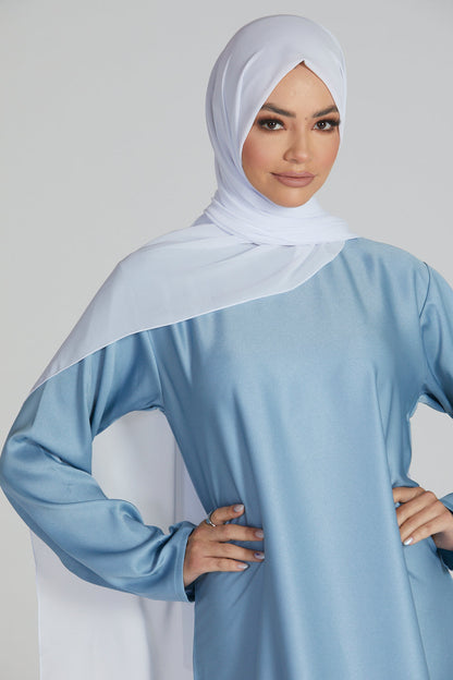 Luxury Georgette Chiffon Hijab -  Pure White - 26