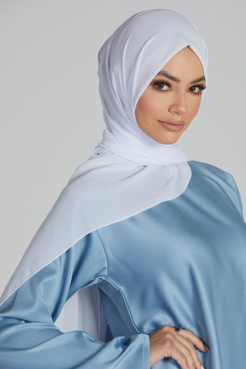 Luxury Georgette Chiffon Hijab -  Pure White - 26